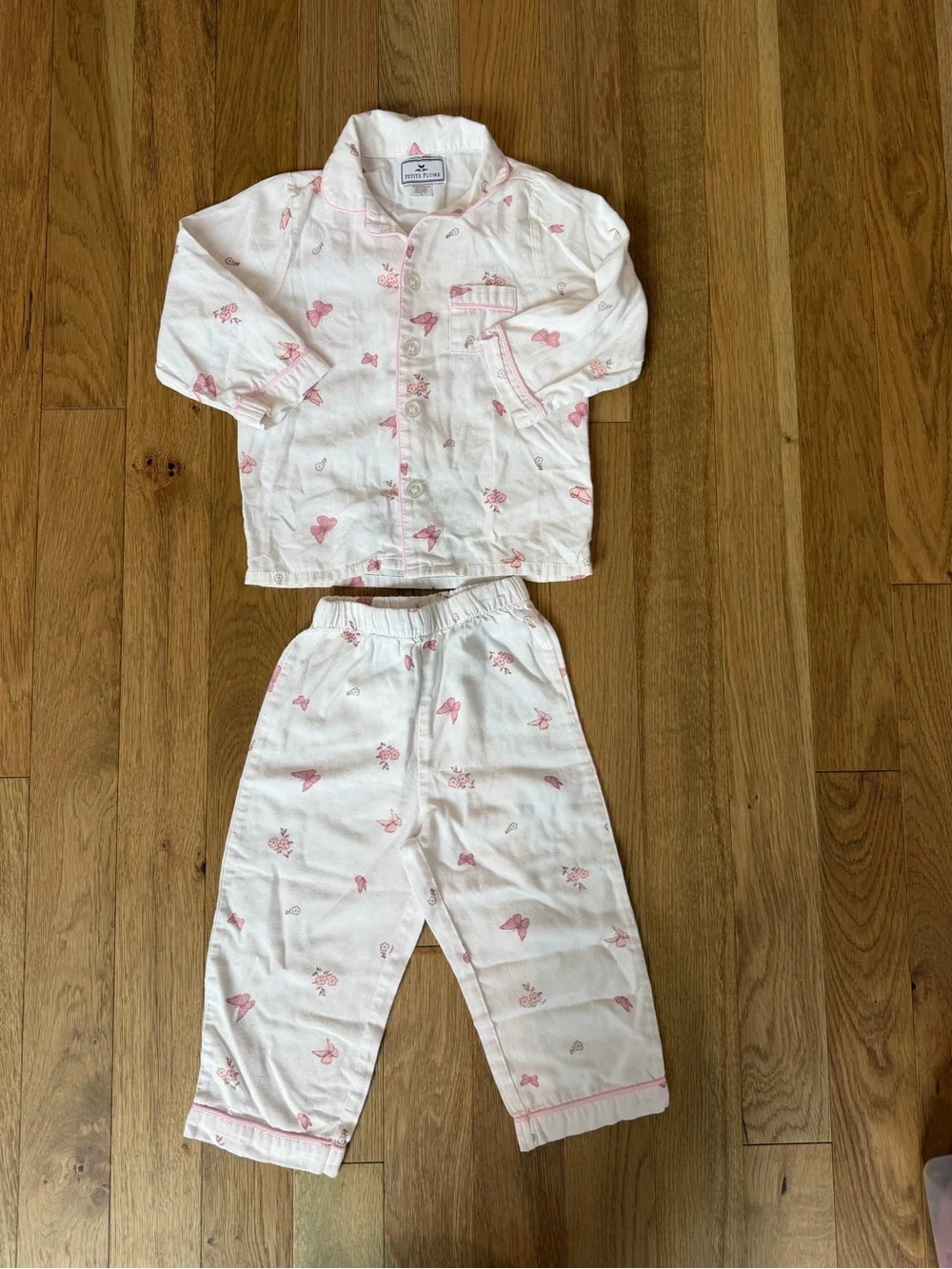 ✨ Petite Plume Pink Butterfly Pajama Set Girls 3T Cotton